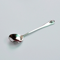 Fine stainless steel thickened European-style water drop coffee ice cream spoon 10 5CM short spoons of fit-in-style concentrate cup
