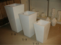 Simple modern fashion European floor vase glass fiber reinforced plastic square Big Vase hotel shopping mall decoration