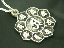 Tang Mizuo Zhenwen Buddhism Jewelry Tibetan Mandala Sanskrit Pendant Sanskrit Pendant Silver