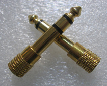 Metal conversion plug Gold plated φ6 5 plug to φ3 5 tailstock