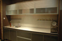 Custom-made installation of stainless steel 304 cabinet metal door slab quartz stone countertop factory direct sales 1680 yuan per meter