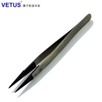 VETUS tweezers tip replaceable head ESD clamping tool carbon fiber head pointed anti-static tweezers ESD-259