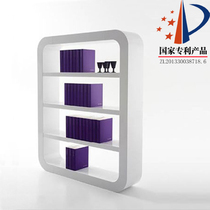 Promotional white bright lacquered bookcase shelf decoration shelf display cabinet fashion bookcase