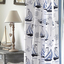 Cotton canvas curtains-curtain cloth sand release tablecloth-sailboat