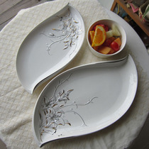 Foreign trade Export original single LUCKY ART embossed honeysuckle arched long disc fish disc fruit disc large small and medium size