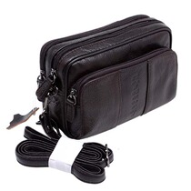 Gold coral leather cowhide men wear belt fanny pack mobile phone bag Shoulder bag small cross bag men