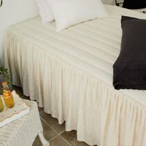 Korean official website romantic cotton lace embroidered cotton seam skirt bedspread can be customized milk yellow