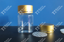 60ml g transparent plastic bottle Large mouth transparent bottle Solid bottle Small bottle sub-bottle empty bottle Medicine bottle Golden cap