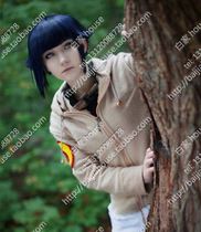 Cos wig Naruto Hinata Hinata (student era) Blue and black mixed color juvenile version turned up short hair