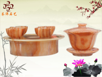 Natural Ice Flower Jade Kung Fu Tea Tea Gift Box Gift Ornaments Only for viewing specials