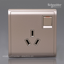 Schneider Pieno Fengshang (Intoxicated Gold) 16A 250V Three-pole flat socket with switch with protective door