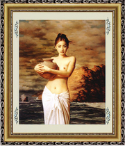 Tao beauty holding pottery female cross stitch 2021 New embroidery naked art sexy figure bedroom bedside painting oil painting series