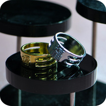 Handmade DIY ornament hand for sewing tools gold and silver fu characters multipurpose ring snapping ring against the hoop thimble