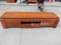 Red Wood Vintage Furniture TV Cabinet Short Cabinet Africa Yellow Flowers Pear Ground Cabinet Luxury Red Wood Cabinet