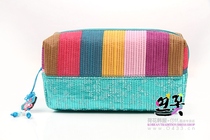 North Korean color strip art cosmetic bag storage bag tourist souvenir Korean folk handicraft gift P03221