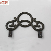 Yuanru COPPER sculpture CHINESE antique pure copper painting hook frame HANGING ring BLACK 9 5CM