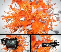 AE Template-Sphere Crushing Liquid Splash 3D Graffiti Commercial promotional film Movie Entertainment Film head