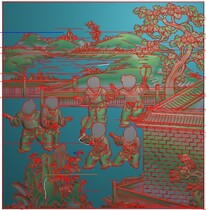 Baizi map Xiaomen 2 computer carved map relief map engraved map gray scale design material source file