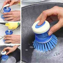 Japan KM hydraulic pot brush can be filled with detergent and oil-free dishwashing brush tableware stove brush cleaning brush