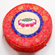 (Prajna flower)Buddhist supplies Worship cushion cover Coconut brown silk Zen cushion Worship cushion Worship stool Futon