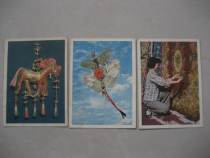 1950s Tianjin Post Office edition Tianjin handicraft postcard 3 horse kites