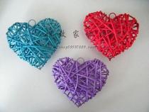 8 cm heart-shaped rattan choreographic caricor-shaped heart-shaped hanging decoration Valentines Day Loving Ornaments
