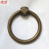 Yuanru COPPER sculpture CHINESE antique brass door handle Ring handle YRH121 DIAMETER 10 5CM