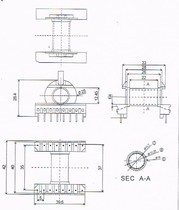 Transformer EC35 horizontal 8 8 Bakelite skeleton ER3542 EC3542
