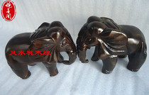 Ebony elephant decoration office living room office desktop accessories home shop wine cabinet decoration Zhaicai town house pair