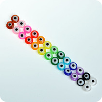 Handmade DIY Eva Clothes String Pearl Ornament Accessories Colorful Translucent Acrylic Eye Beads Flat 8mm