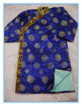 New mens shroud high-grade fabric high-grade cotton robe silk fabric Tang suit cotton gilded edge