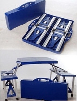 Four folding picnic tables and chairs portable folding table beach table outdoor table lian ti zhuo