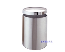 Single-layer double stainless steel trash can Hotel trash bin room room trash can KTV bar bucket