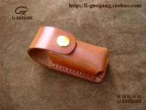  Pure copper snap leather flashlight set bag can be customized Swiss army knife set (Li Guogang leather square)