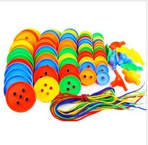  Button string line building blocks Geometric button building blocks Kindergarten desktop toys Childrens geometric building blocks cognition