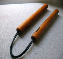Myanmar firm Wood nunchakus nylon durable wooden rope nunchaku wooden sticks practical umbrella rope