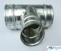 Self-produced and self-sold white iron three-way duct Three-way galvanized T-way exhaust pipe fittings Three-way ventilation exhaust 100