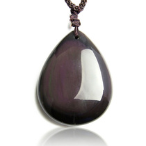 Natural rainbow eye obsidian pendant obsidian drop-shaped pendant pendant for men and women can be engraved