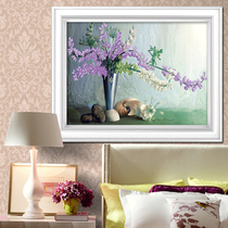 3D cross embroidered small flower bedroom small frescoed living-room simple yourself embroidered with small pieces half-printed semi-embroidered minimalist