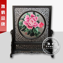 Xiangembroidery Boutique Peony Flowers Open Rich and expensive Double-sided Embroidery Living Room Decoration Painting Pure Hand Embroidered Finished Painting