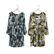 N191 high up two sets of domestic womens snowspun long sleeves dress for spring and autumn