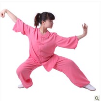 Yaxin fitness short sleeve morning exercise Taijiquan practice martial arts competition clothing cotton silk Taiji clothing womens suit