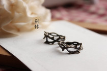 Creative gift female retro niche design adjustable necklace Thorn rose ring Couple a pair of forest students