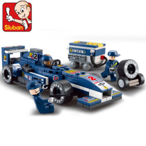 Happy Little Luban 1:32 simulation F1 racing plastic assembly building blocks childrens educational toys 6-7-10 years old