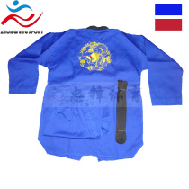 Zhongfeng Sports Adult Competition Training Performance Blue Red Stripe Embroidered Golden Dragon Taekwondo Special Coach Road Clothes