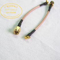 SMA-J male turn MMCX-JW right angle bend male RG316 silver plated Teflon jumper