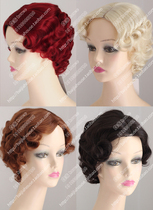 Monroe wig butterfly style European and American retro wave short curly hair Nostalgic old Shanghai style cheongsam wig