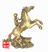 Pure bronzer immediately seal Hou Pendulum Pieces Handmade official print bronze horse Horse Lift Craft Gift Giving office