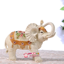 TV cabinet Wine cabinet European lily Rich Bamboo Lucky elephant Ceramic decoration New home gift business gift craft