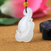 (Lingde Jade) Xinjiang Hetian Jade white jade pendant Hetian jade pendant women with certificate